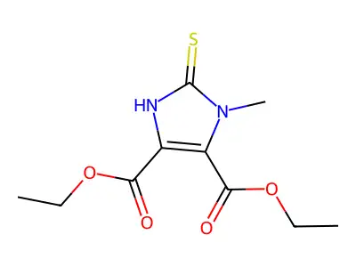 Diethyl 1-methyl-2-sulfanylidene-2,3-dihydro-1H-imidazole-4,5-dicarboxylate structure