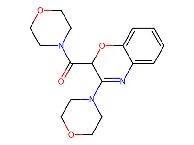 Morpholine, 4-((3-(4-morpholinyl)-2H-1,4-benzoxazin-2-yl)carbonyl)- structure
