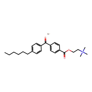 Ethanaminium, 2-((4-(4-hexylbenzoyl)benzoyl)oxy)-N,N,N-trimethyl-, bromide structure