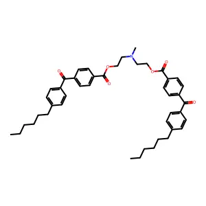 Benzoic acid, 4-(4-hexylbenzoyl)-, (methylimino)di-2,1-ethanediyl ester structure