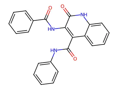 3-benzamido-2-oxo-N-phenyl-1H-quinoline-4-carboxamide structure