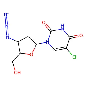 Uridine, 3'-azido-5-chloro-2',3'-dideoxy- structure