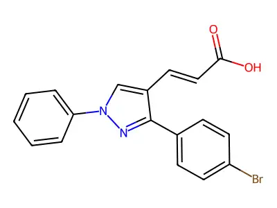 3-[3-(4-Bromophenyl)-1-phenylpyrazol-4-yl]prop-2-enoic acid structure