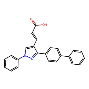 3-(3-([1,1'-Biphenyl]-4-yl)-1-phenyl-1H-pyrazol-4-yl)acrylic acid structure