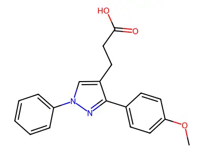 3-(3-(4-Methoxyphenyl)-1-phenyl-1H-pyrazol-4-yl)propanoic acid structure