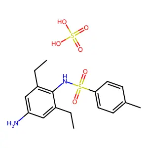 Benzenesulfonamide, N-(4-amino-2,6-diethylphenyl)-4-methyl-, sulfate (1:1) structure