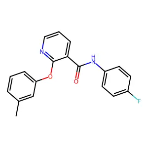3-Pyridinecarboxamide, N-(4-fluorophenyl)-2-(3-methylphenoxy)- structure