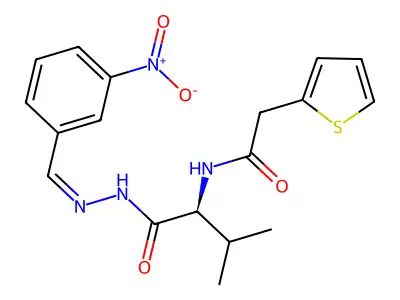 L-Valine, N-[2-(2-thienyl)acetyl]-, (2Z)-2-[(3-nitrophenyl)methylene]hydrazide structure