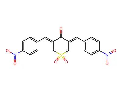 3,5-Bis(4-nitrobenzylidene)tetrahydro-4h-thiopyran-4-one 1,1-dioxide structure