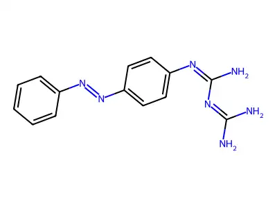 Imidodicarbonimidic diamide, N-[4-(2-phenyldiazenyl)phenyl]- structure