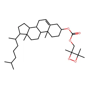 Cholest-5-en-3-ol (3beta)-, (3,4,4-trimethyl-1,2-dioxetan-3-yl)methyl carbonate structure