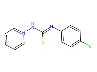 N'-(4-chlorophenyl)-N-pyridin-1-ium-1-ylcarbamimidothioate structure