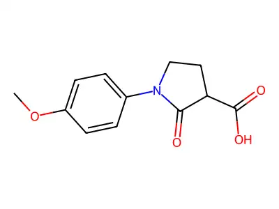 1-(4-Methoxyphenyl)-2-oxo-3-pyrrolidinecarboxylic acid structure