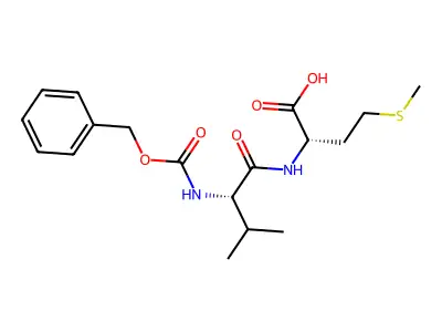 Carbobenzyloxy-L-valyl-L-methionine structure