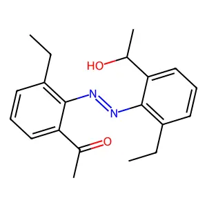 Ethanone, 1-(3-ethyl-2-(2-(2-ethyl-6-(1-hydroxyethyl)phenyl)diazenyl)phenyl)- structure
