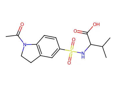 2-{[(1-Acetyl-2,3-dihydro-1H-indol-5-YL)sulfonyl]-amino}-3-methylbutanoic acid structure