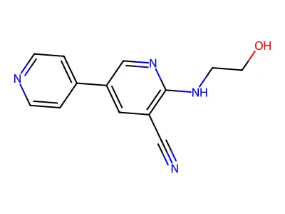 6-[(2-羟乙基)氨基]-3,4'-联吡啶-5-甲腈 structure