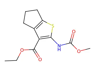 ethyl 2-[(methoxycarbonyl)amino]-5,6-dihydro-4H-cyclopenta[b]thiophene-3-carboxylate structure