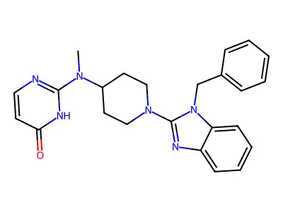 4(1H)-Pyrimidinone, 2-(methyl(1-(1-(phenylmethyl)-1H-benzimidazol-2-yl)-4-piperidinyl)amino)- structure