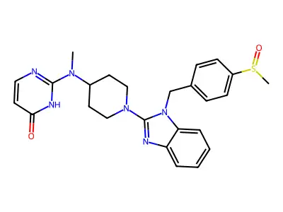 4(1H)-Pyrimidinone, 2-(methyl(1-(1-((4-(methylsulfinyl)phenyl)methyl)-1H-benzimidazol-2-yl)-4-piperidinyl)amino)- structure