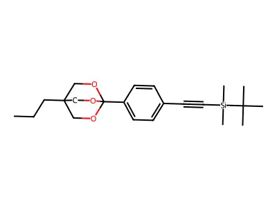 Silane, (1,1-dimethylethyl)dimethyl((4-(4-propyl-2,6,7-trioxabicyclo(2.2.2)oct-1-yl)phenyl)ethynyl)- structure