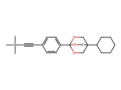 4-Cyclohexyl-1-(4-((trimethylsilyl)ethynyl)phenyl)-2,6,7-trioxabicyclo(2.2.2)octane structure
