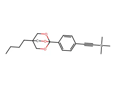 Silane, ((4-(4-butyl-2,6,7-trioxabicyclo(2.2.2)oct-1-yl)phenyl)ethynyl)trimethyl- structure