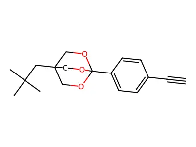 2,6,7-Trioxabicyclo(2.2.2)octane, 4-(2,2-dimethylpropyl)-1-(4-ethynylphenyl)- structure