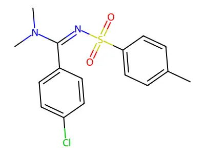 (E)-4-chloro-N,N-dimethyl-N'-(4-methylbenzenesulfonyl)benzene-1-carboximidamide structure