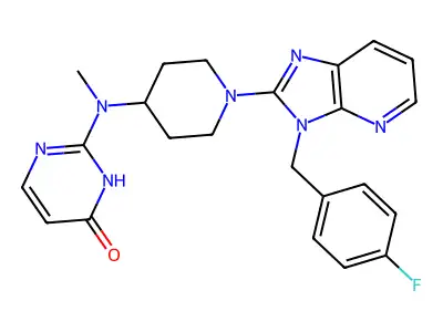 4(1H)-Pyrimidinone, 2-((1-(3-((4-fluorophenyl)methyl)-3H-imidazo(4,5-b)pyridin-2-yl)-4-piperidinyl)methylamino)- structure