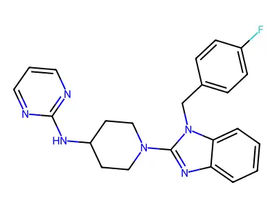 2-Pyrimidinamine, N-(1-(1-((4-fluorophenyl)methyl)-1H-benzimidazol-2-yl)-4-piperidinyl)- structure