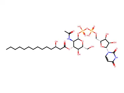 UDP-3-O-[R-3-羟基肉豆蔻酰]-N-乙酰葡糖胺 structure