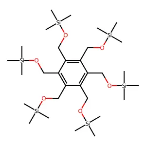 Trimethyl-[[2,3,4,5,6-pentakis(trimethylsilyloxymethyl)phenyl]methoxy]silane structure