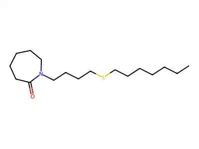 2H-Azepin-2-one, hexahydro-1-(4-(heptylthio)butyl)- structure
