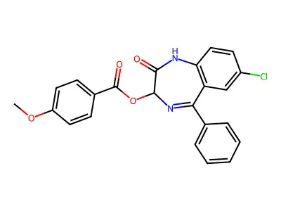 7-Chloro-2-hydroxy-5-phenyl-3H-1,4-benzodiazepin-3-yl 4-methoxybenzoate structure