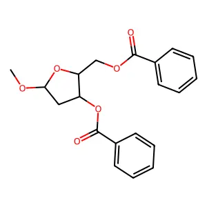 Methyl-2-deoxyribofuranose 3,5-dibenzoate structure