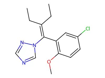 1H-1,2,4-Triazole, 1-[1-(5-chloro-2-methoxyphenyl)-2-ethyl-1-butenyl]- structure