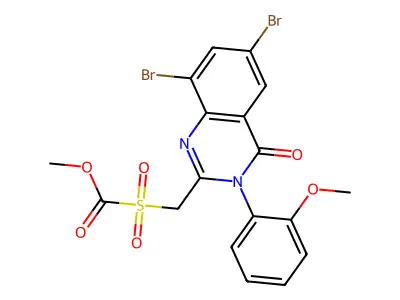 Formic acid, (((6,8-dibromo-3,4-dihydro-3-(2-methoxyphenyl)-4-oxo-2-quinazolinyl)methyl)sulfonyl)-, methyl ester structure