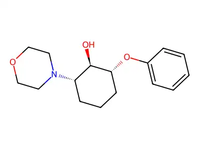 Cyclohexanol, 2-(4-morpholinyl)-6-phenoxy-, (1-alpha,2-beta,6-beta)- structure