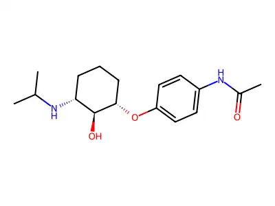 Acetamide, N-(4-((2-hydroxy-3-((1-methylethyl)amino)cyclohexyl)oxy)phenyl)-, (1-alpha,2-beta,3-alpha)- structure