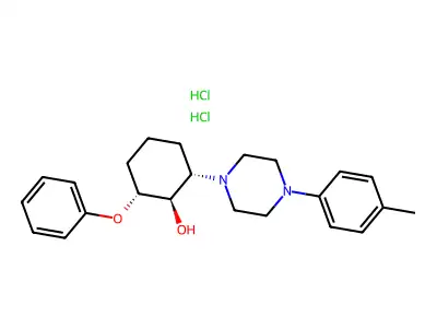 Cyclohexanol, 2-(4-(4-methylphenyl)-1-piperazinyl)-6-phenoxy-, dihydrochloride, (1-alpha,2-beta,6-beta)- structure