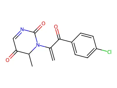 3-[3-(4-chlorophenyl)-3-oxoprop-1-en-2-yl]-4H-pyrimidine-2,5-dione structure