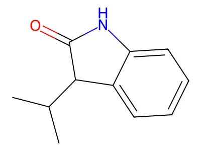 3-(propan-2-yl)-2,3-dihydro-1H-indol-2-one structure