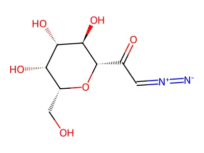 Diazomethylgalactopyranosyl ketone structure