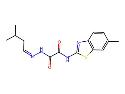 Acetic acid, ((6-methyl-2-benzothiazolyl)amino)oxo-, (3-methylbutylidene)hydrazide structure