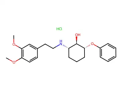 Cyclohexanol, 2-((2-(3,4-dimethylphenyl)ethyl)amino)-6-phenoxy-, hydrochloride, (1-alpha,2-beta,6-beta)- structure