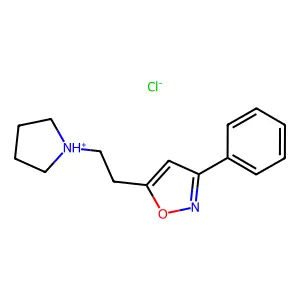 Isoxazole, 5-(2-pyrrolidinylethyl)-3-phenyl-, hydrochloride structure