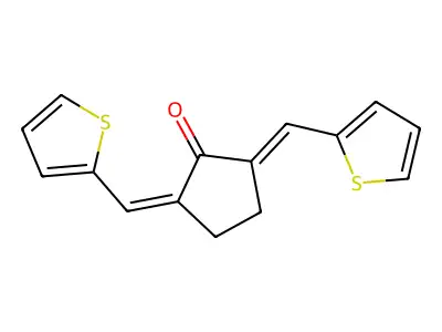 Cyclopentanone, 2,5-bis(2-thienylmethylene)- structure
