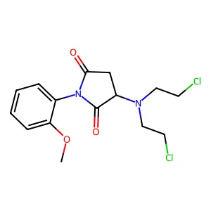 3-(N,N-bis(2-chloroethyl)amino)-1-(2'-methoxyphenyl)pyrrolidine-2,5-dione structure