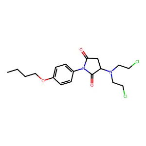3-(N,N-Bis(2-chloroethyl)amino)-1-(4'-n-butoxyphenyl)pyrollidine-2,5-dione structure